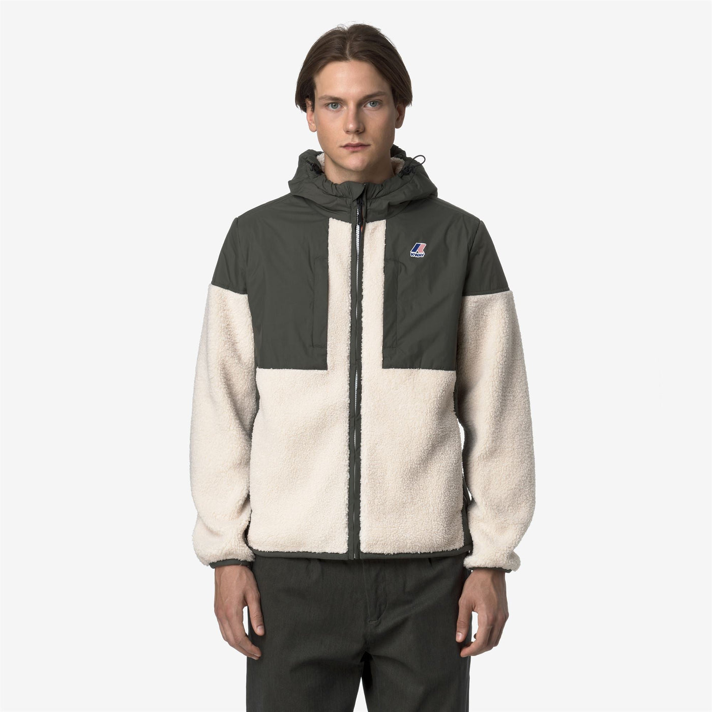 SAMSON 4.0 ORSETTO - Fleece - Hoodie Full Zip - UNISEX - GREEN BLACKISH--Ecru