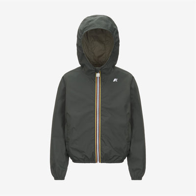 P. JAKE PLUS.2 REVERSIBLE - Jackets - Short - BOY - GREEN BLACKISH-GREEN LICHEN