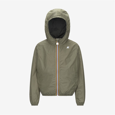 P. JAKE PLUS.2 REVERSIBLE - Jackets - Short - BOY - GREEN BLACKISH-GREEN LICHEN