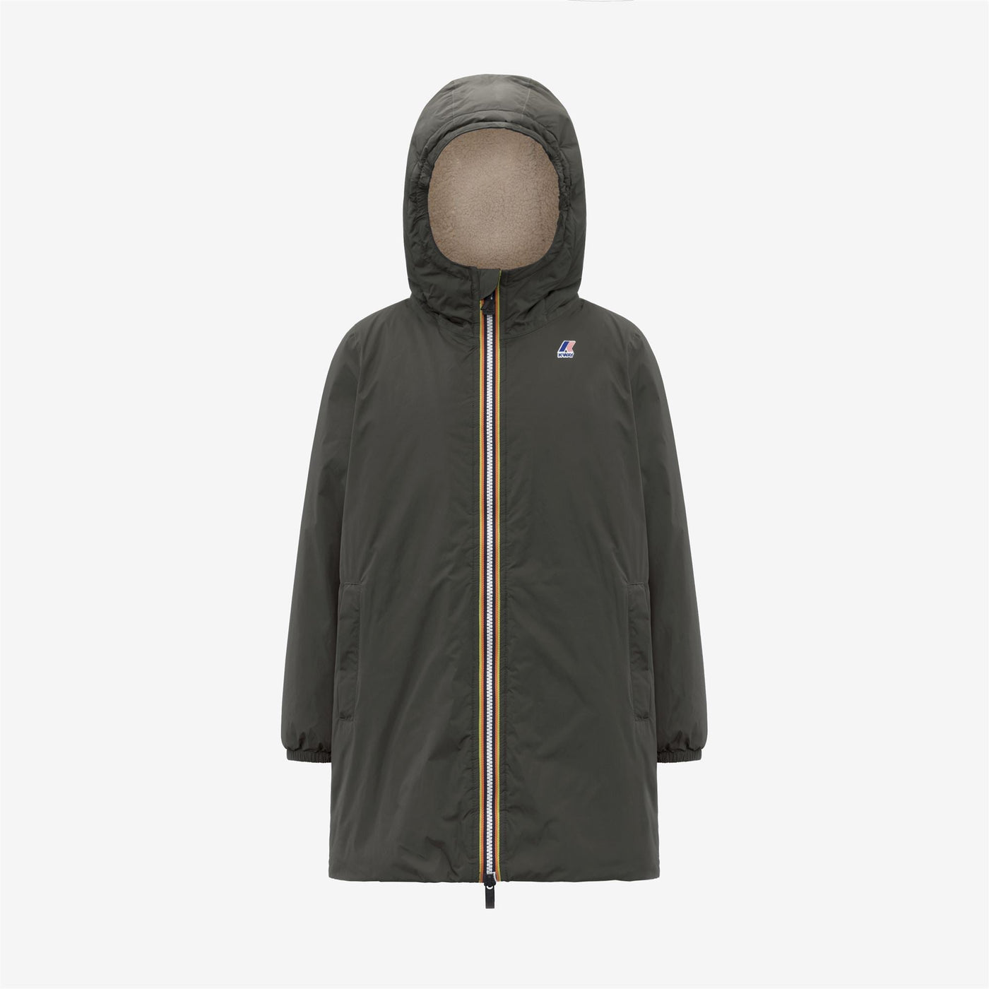 P. LE VRAI 4.0 EIFFEL ORSETTO - Jackets - 3/4 LENGTH - KID UNISEX - GREEN BLACKISH